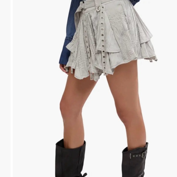 Free People Light Gray Mini Skirt - Picture 7 of 11